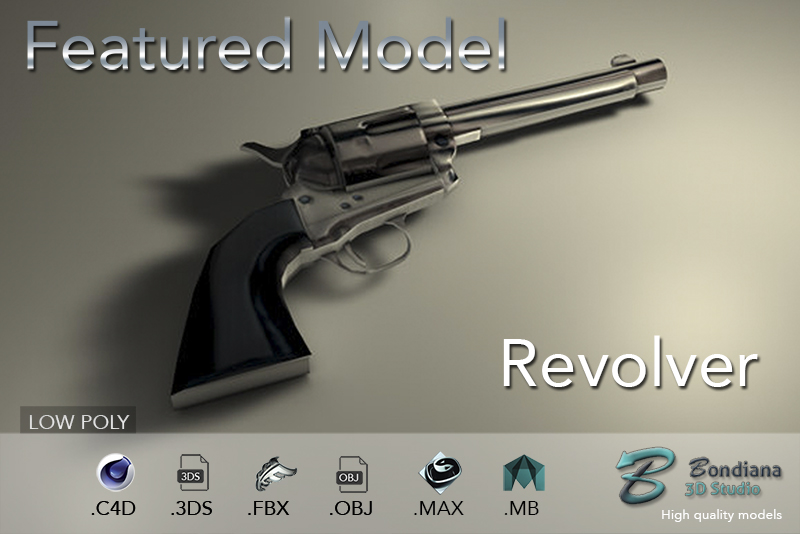 revolver 3d model by bondiana3d.com